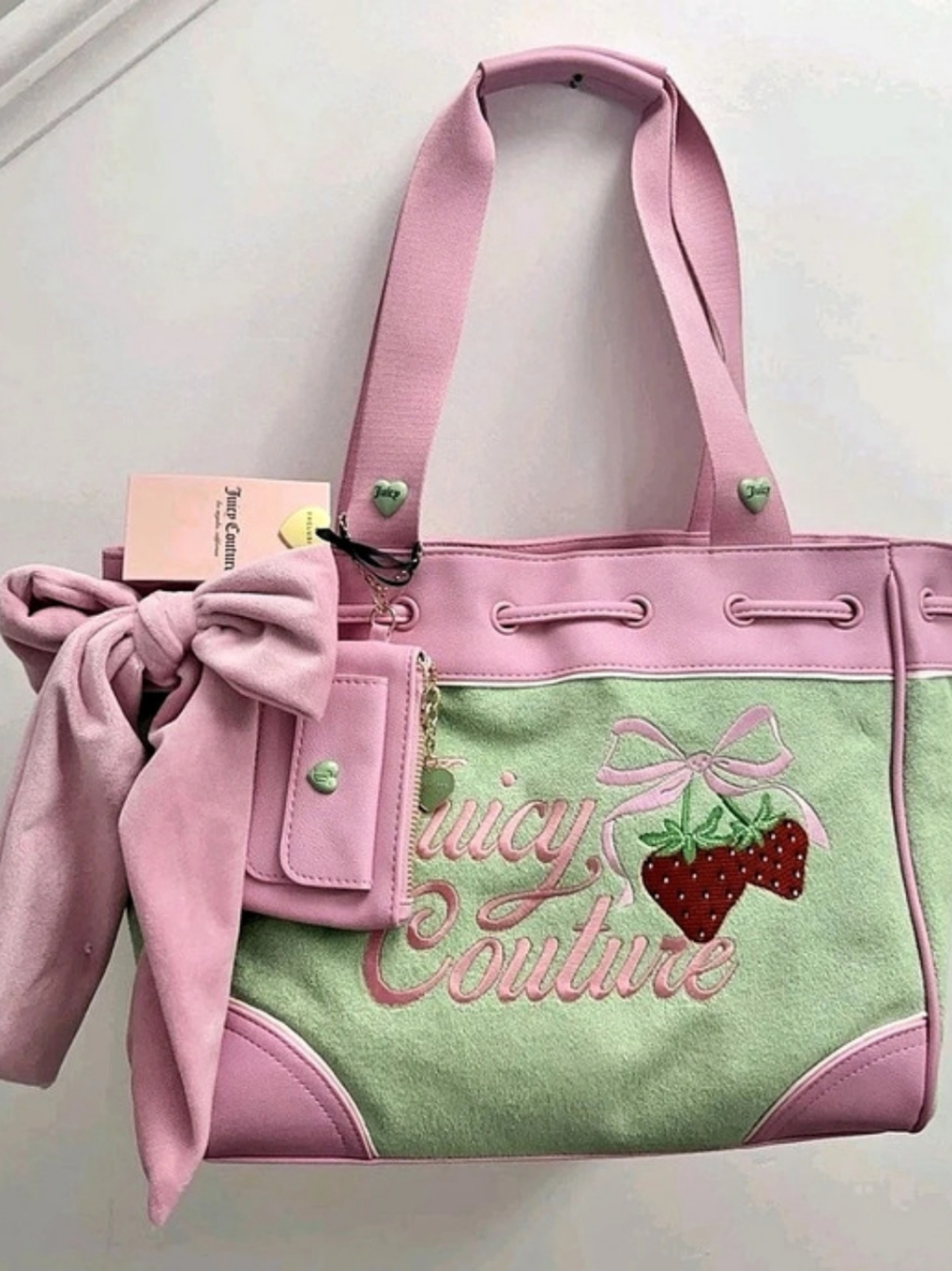 Juicy Couture Retro Strawberry Daydreamer Tote Pink & Green